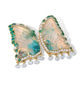 Chalcedony and Diamond Butterfly Earrings