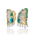 Chalcedony and Diamond Butterfly Earrings