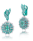 Paraiba & Diamond Folha Earrings