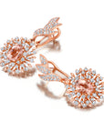 Morganite & Diamond Lily Drop Earrings