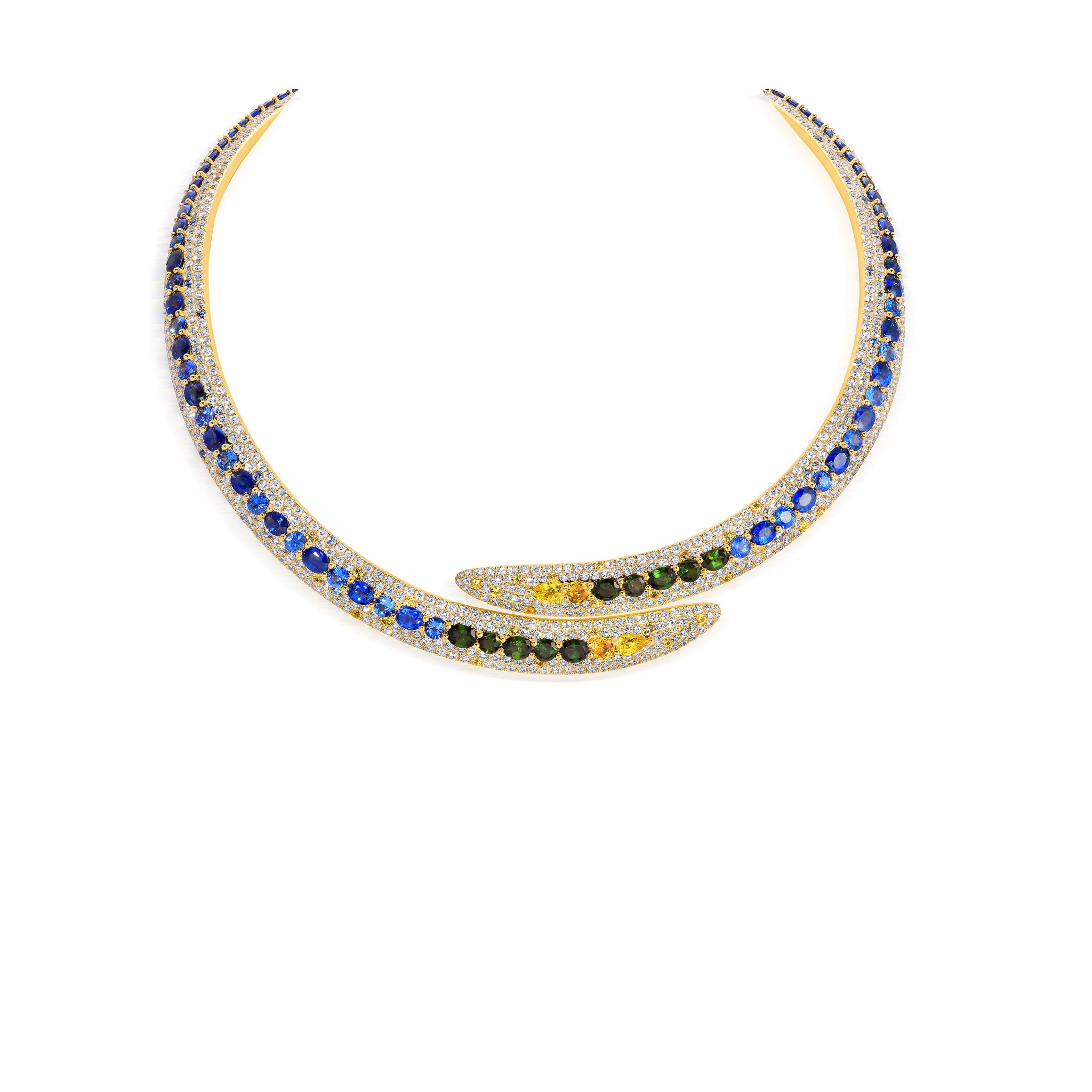 Multi Gemstone Pássaro Collar