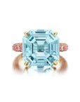 Aquamarine & Pink Sapphire Statement Ring