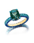 Indicolite, Sapphire & Blue Rhodium Statement Ring