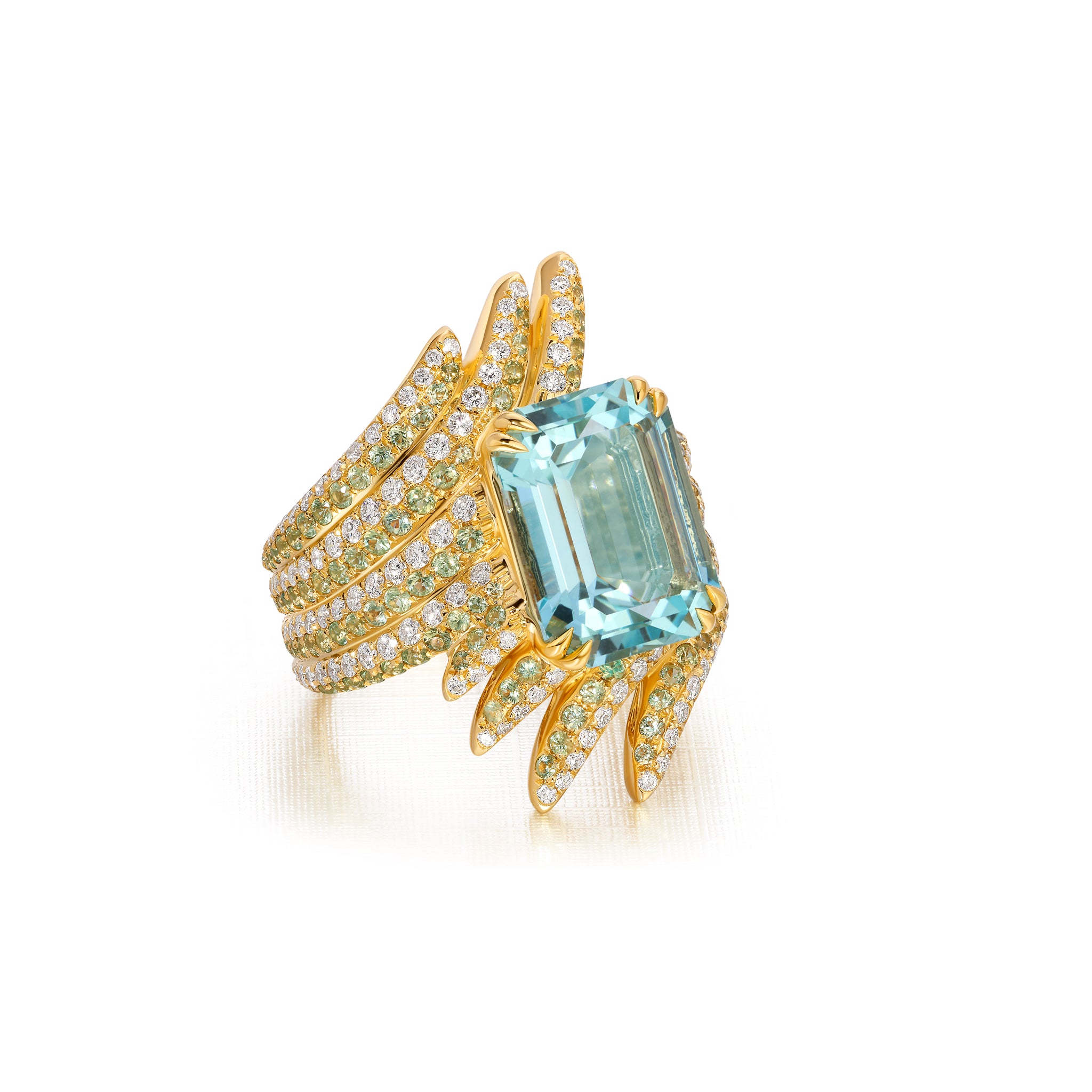 Aquamarine Pássaro Ring