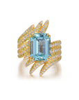 Aquamarine Pássaro Ring