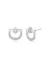 Diamond Stirrup Stud Earrings