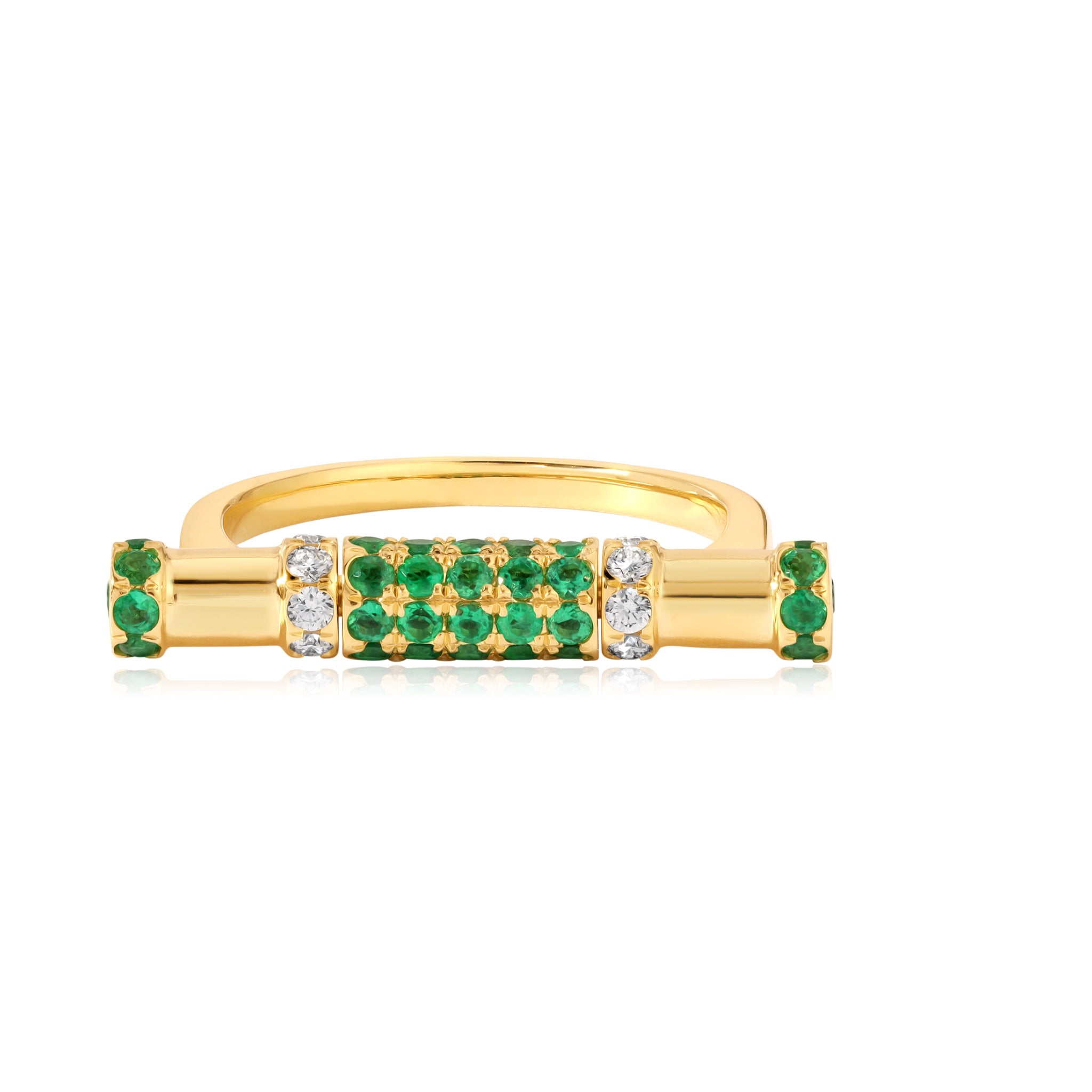 Emerald &amp; Diamond Cavaletti Ring
