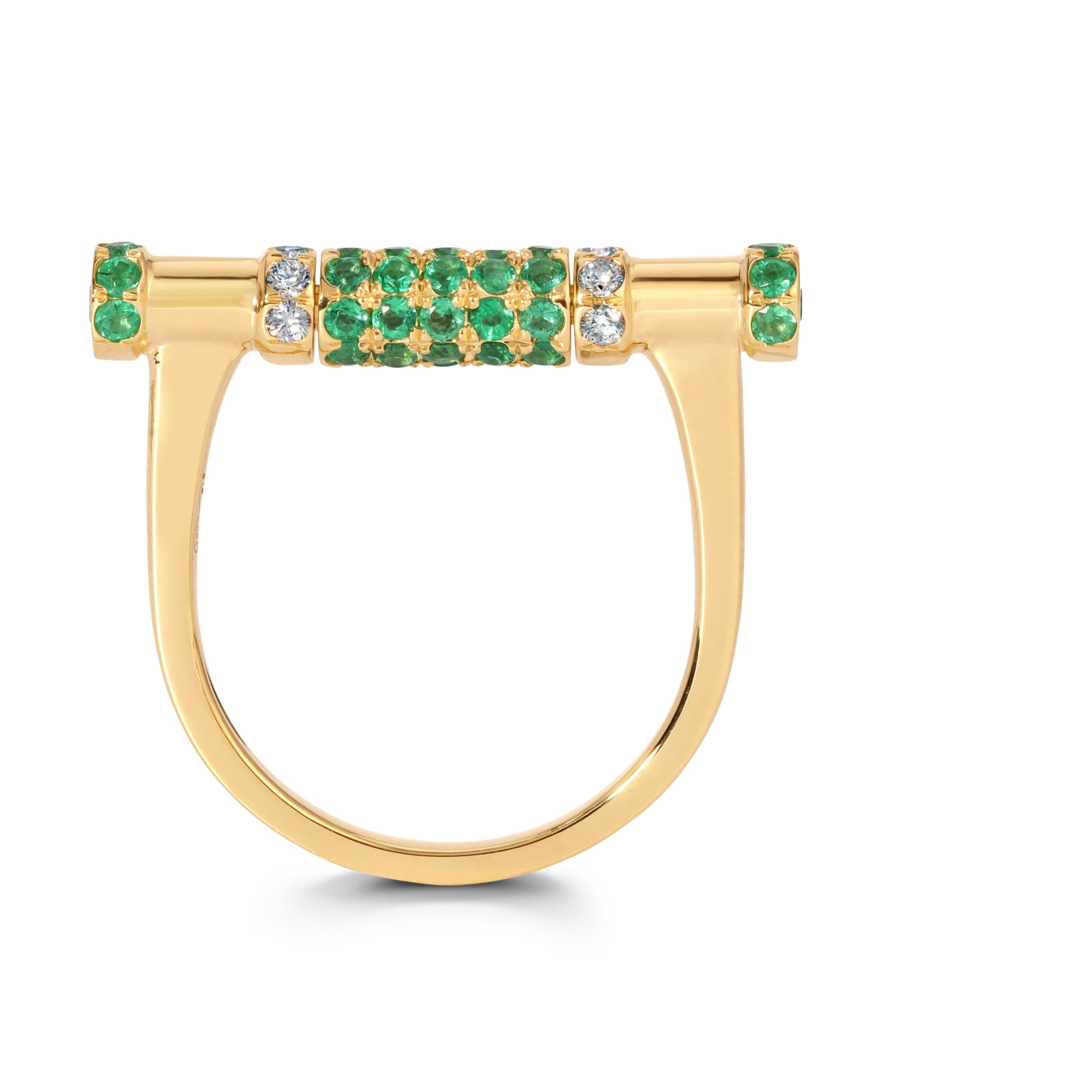 Emerald &amp; Diamond Cavaletti Ring