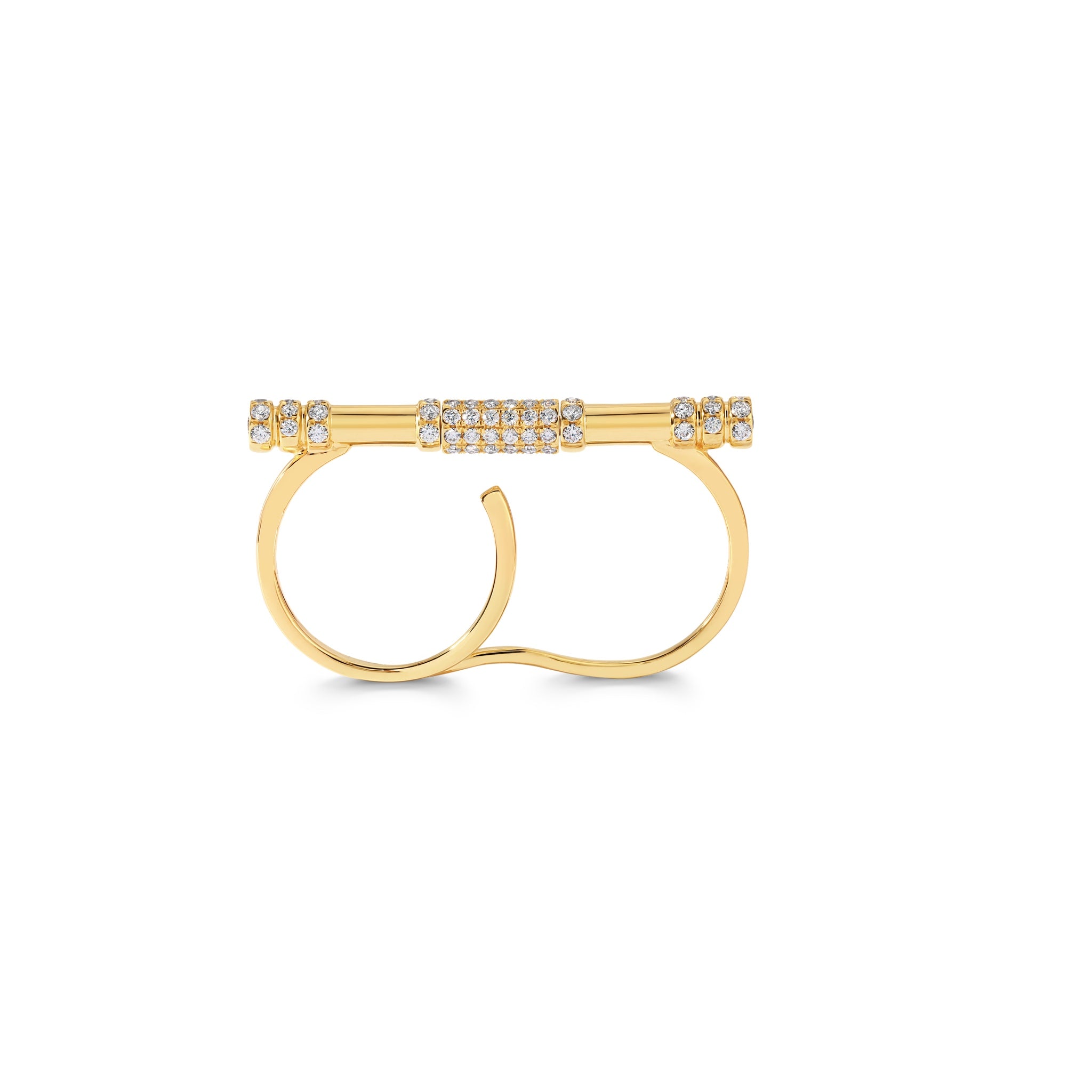 Diamond Cavaletti Double Finger Ring