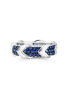 Blue Sapphire Chevron Rein Ring