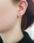 Long Linear Diamond Baguette Earrings