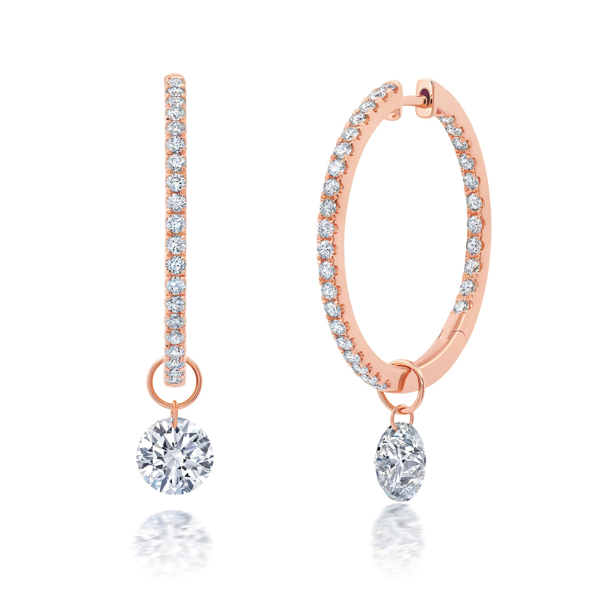 Large Floating Diamond Hoop Earrings – Graziela