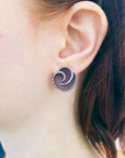 Titanium Stud Earrings in Purple