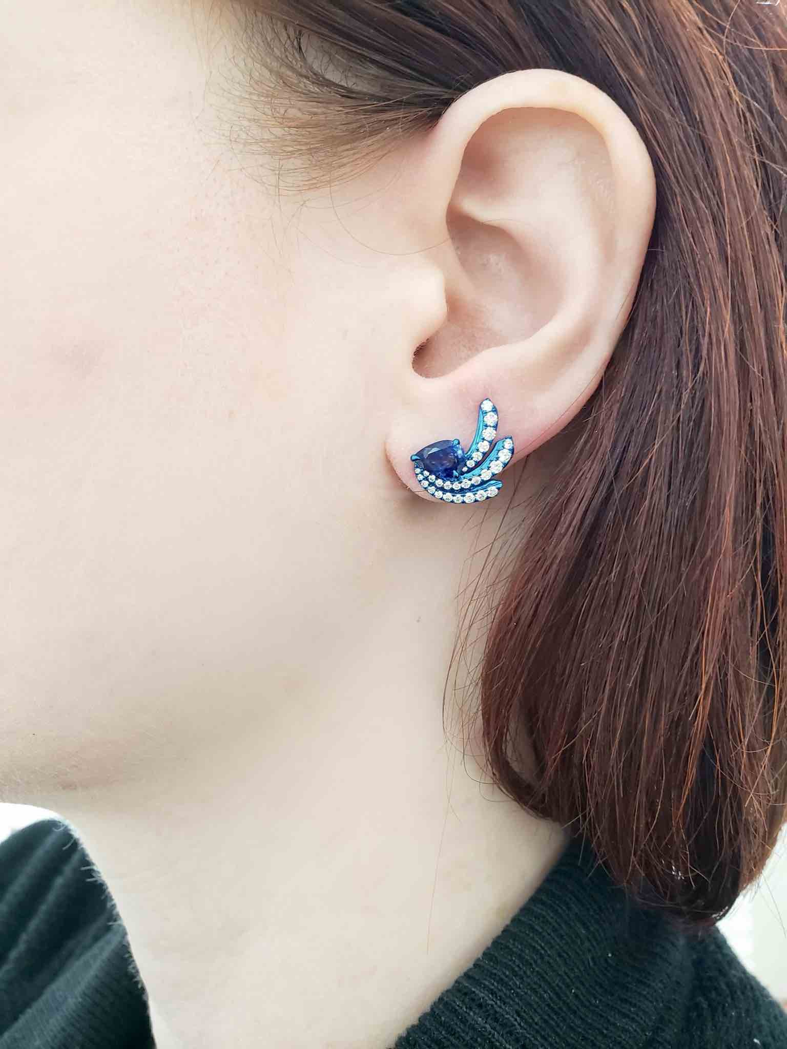 Rio Diamond &amp; Blue Sapphire Earrings