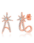 Petite Diamond Starburst Cuff Earrings