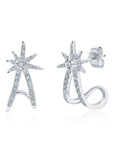 Petite Diamond Starburst Cuff Earrings