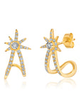 Petite Diamond Starburst Cuff Earrings