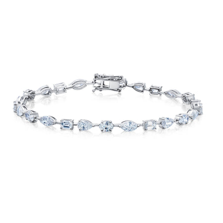 Beach Sapphire Aquamarine Platinum Bracelet