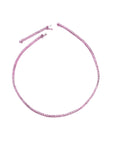 Pink Sapphire & Pink Rhodium Tennis Necklace