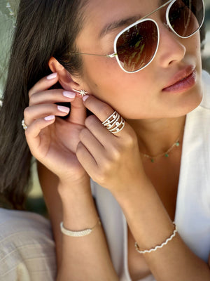Triple Row Diamond Bolo Bracelet