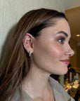 Diamond 3 Sided Hoop Earrings