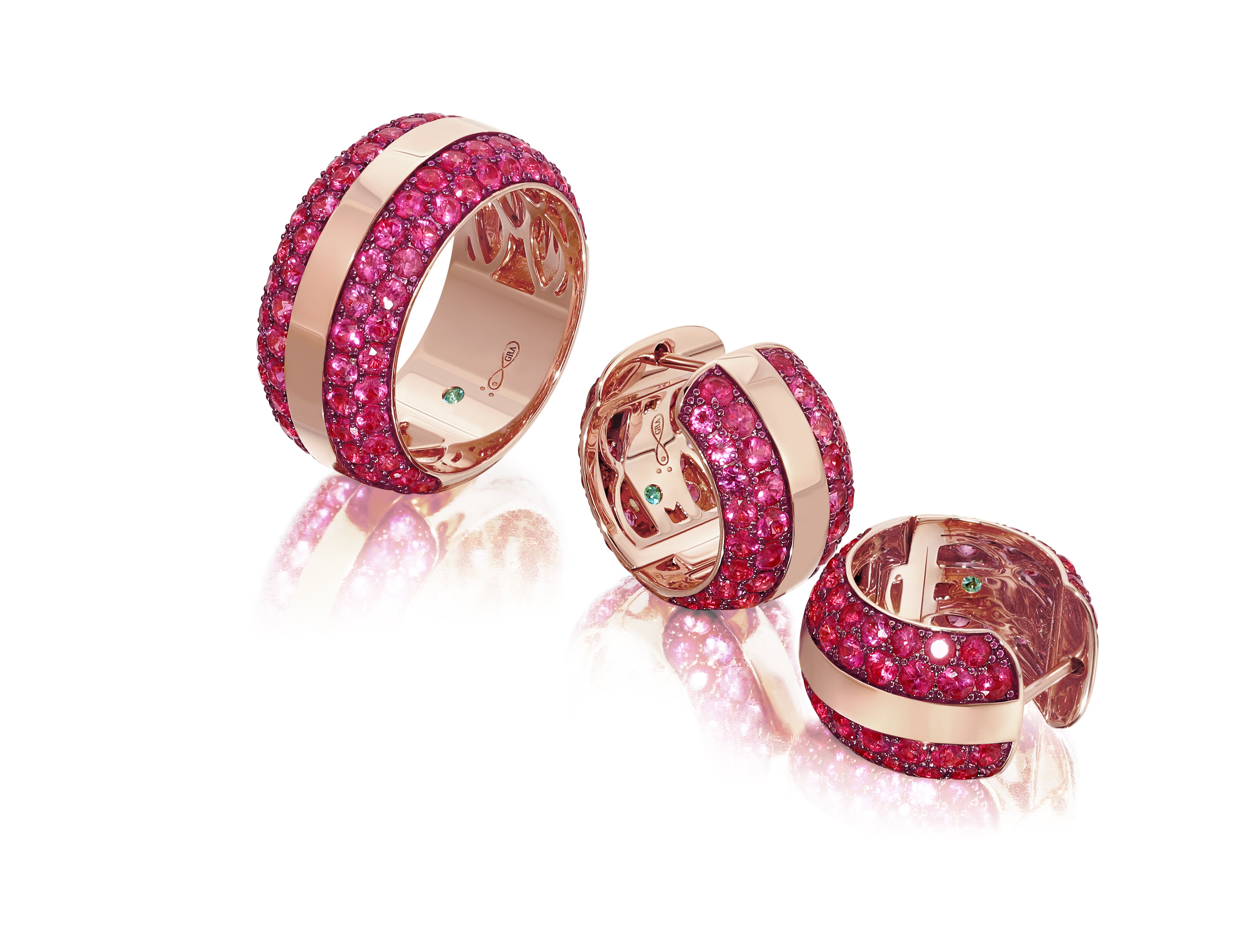 Ouro Pink Sapphire Hoop Earrings
