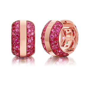 Ouro Pink Sapphire Hoop Earrings