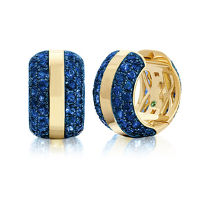 Ouro Blue Sapphire Hoop Earrings