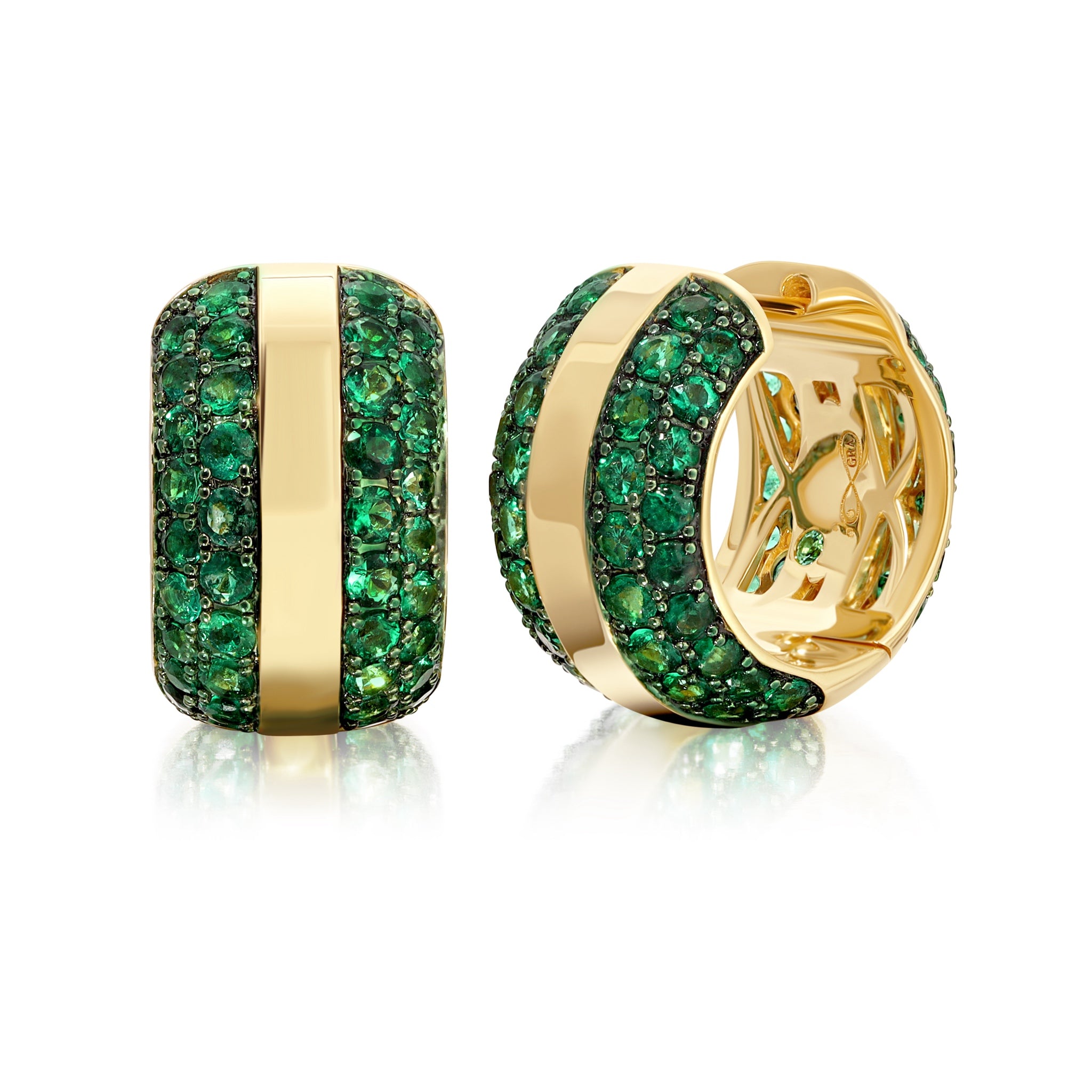 Ouro Emerald Hoop Earrings