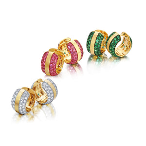 Ouro Pink Sapphire Hoop Earrings