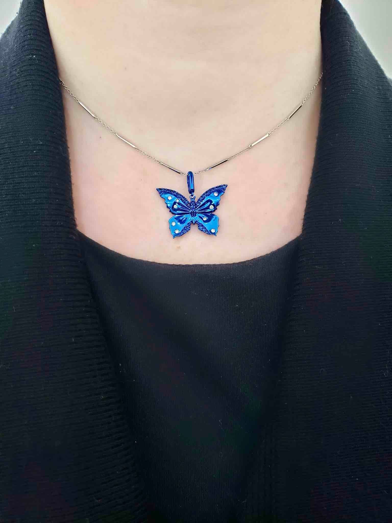 Blue Morpho Butterfly Icon Pendant/Charm