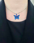 Blue Morpho Butterfly Icon Pendant/Charm