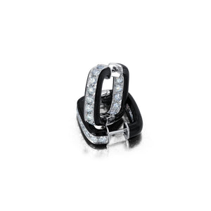 Diamond & Enamel Inside Outside Earrings