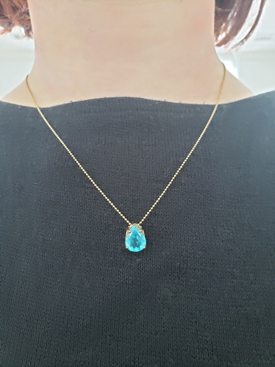 18" Pear Shaped Apatite Drop Necklace