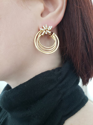 Diamond Natura Forward Facing Hoop Earrings