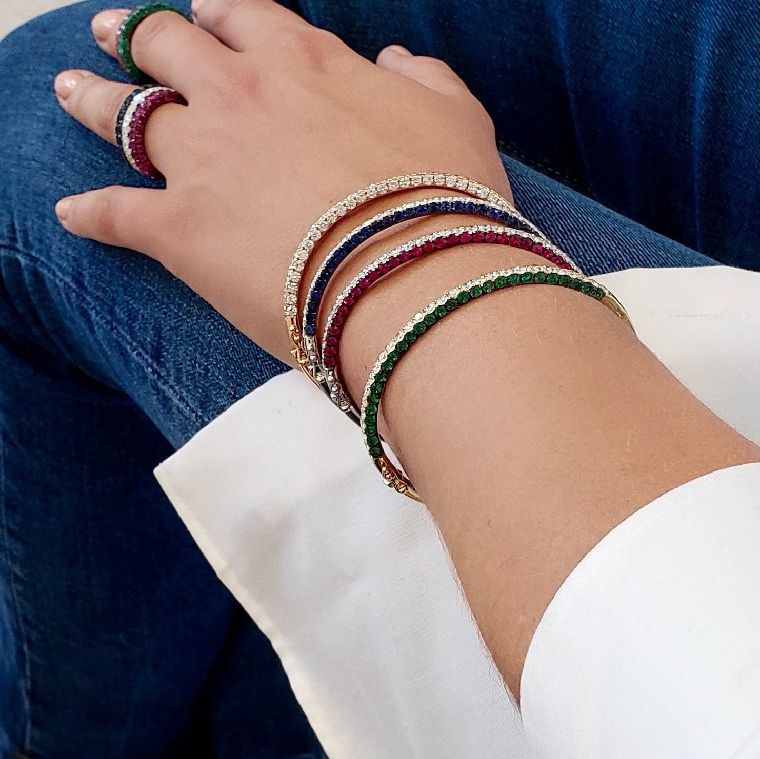 Graziela Gems - 3 Sided Ruby Bangle - 