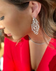White Sapphire Pérola Lustre Earrings