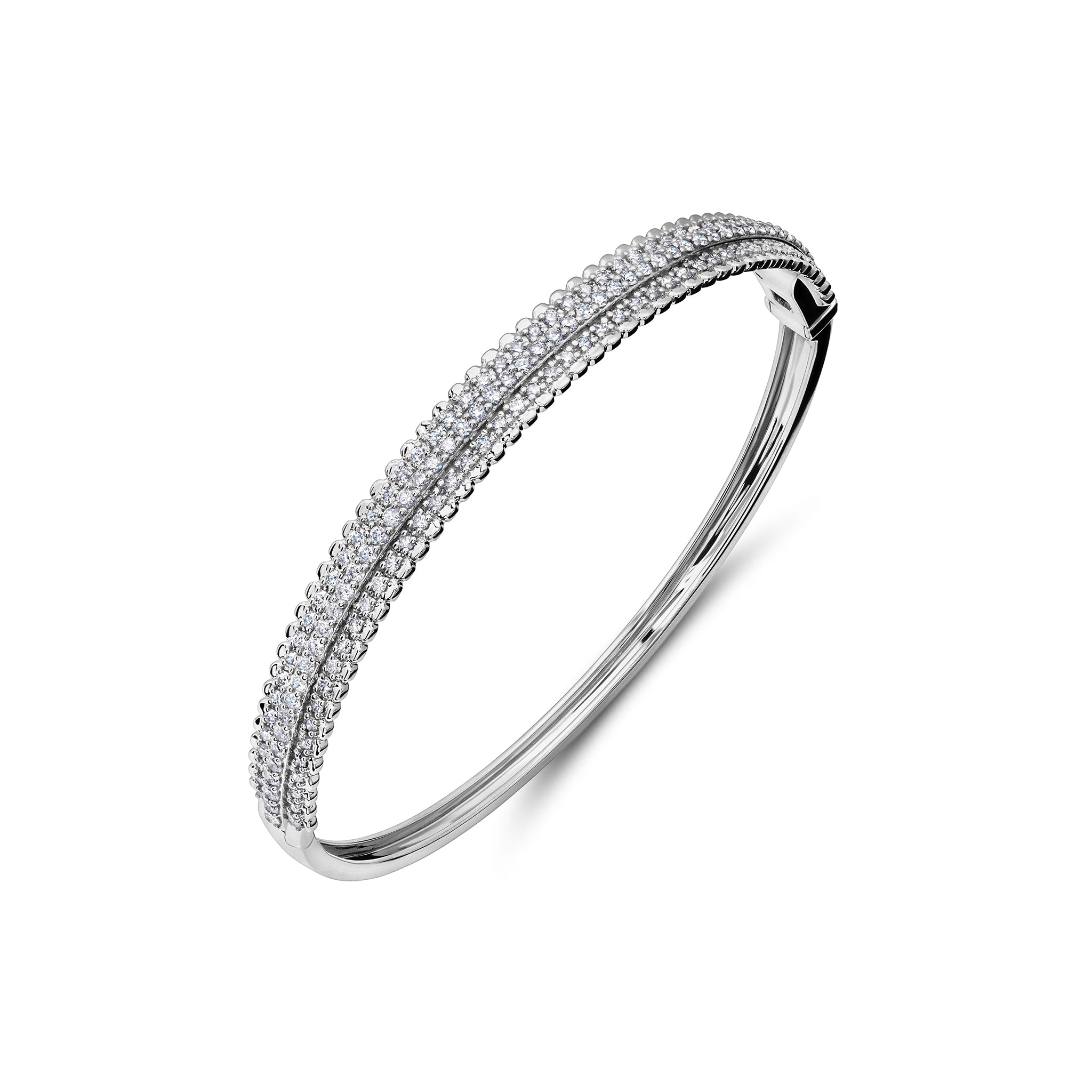 Large Pluma Diamond Bangle