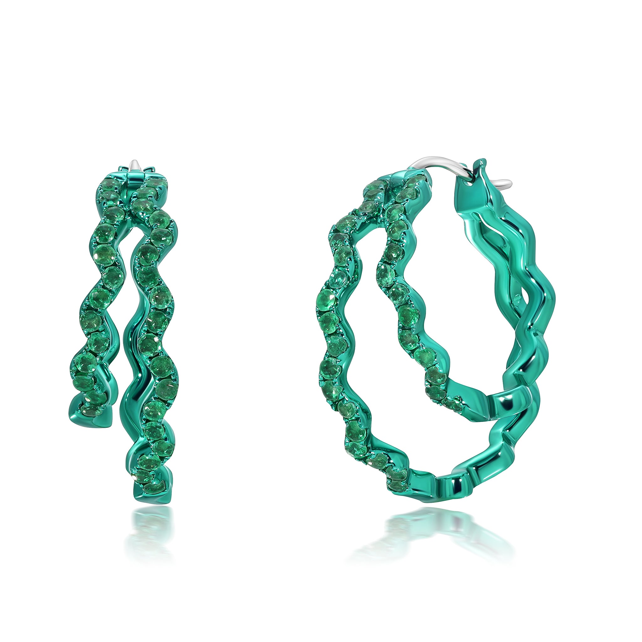 Rio Emerald Double Hoop Earrings