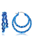 Rio Blue Sapphire Double Hoop Earrings