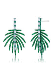 Palmeira Green Rhodium, Emerald & Diamond Earrings