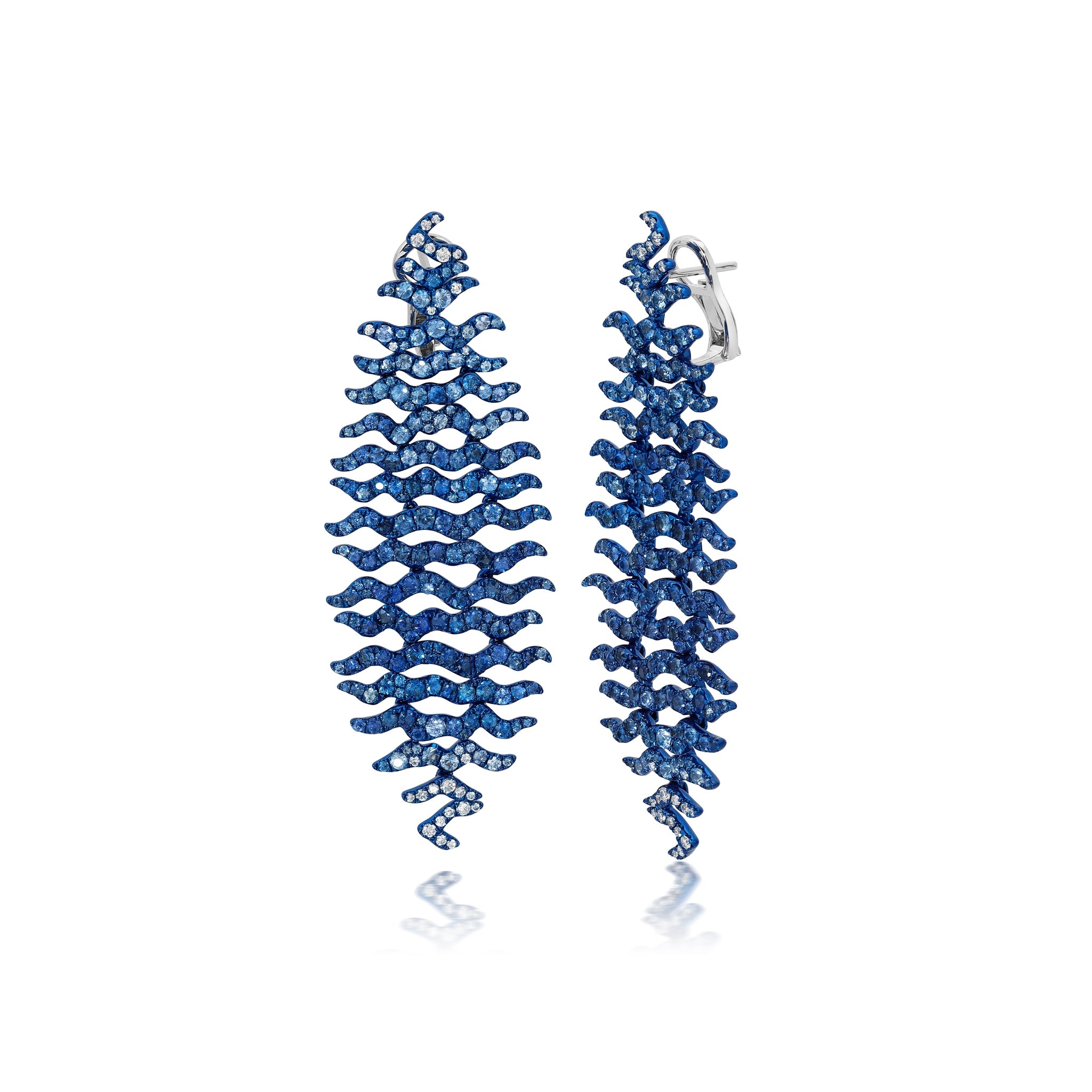 Large Blue Sapphire &amp; Diamond Rio Earrings