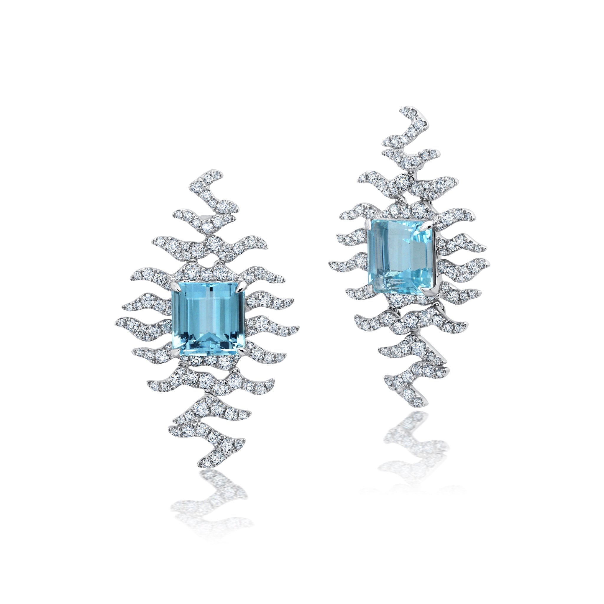 Aquamarine &amp; Diamond Rio Earrings
