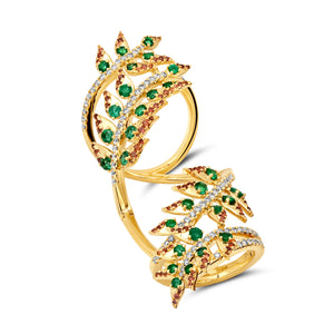 Árvore Emerald Knuckle Ring