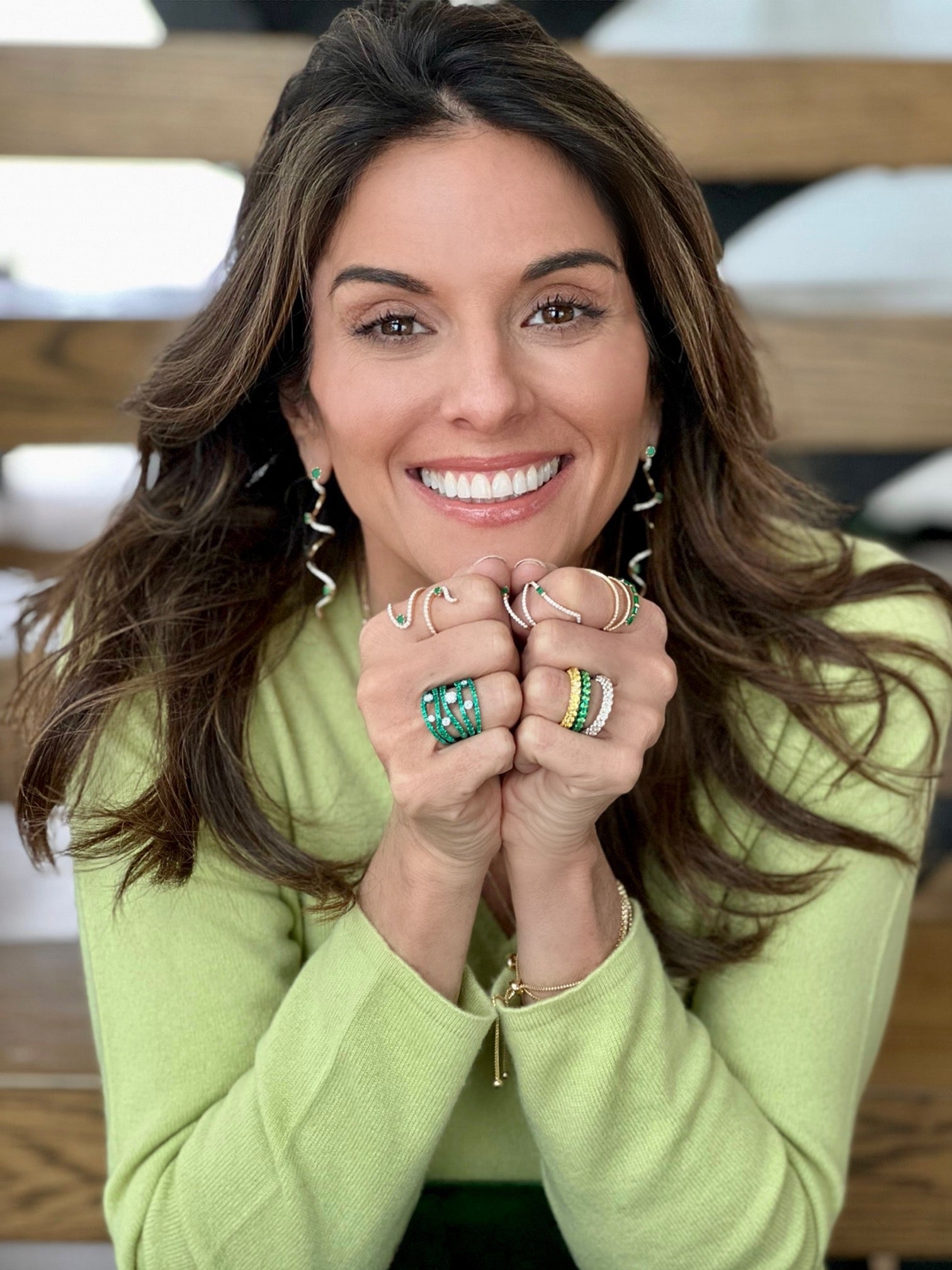 Emerald Baguette Mega Swirl Ring