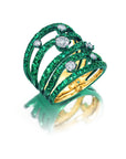 Emerald & Diamond Rio Cage Ring