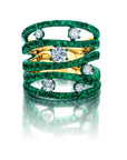 Emerald & Diamond Rio Cage Ring