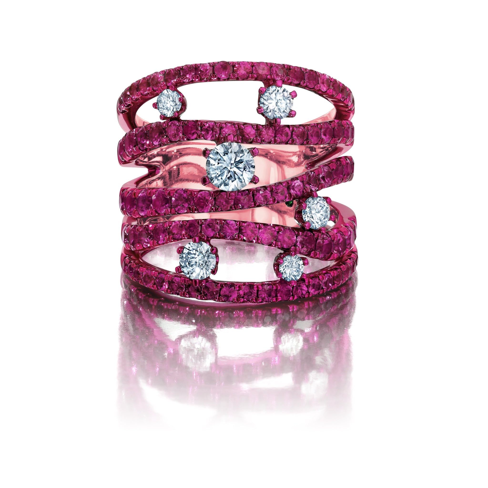 Ruby & Diamond Rio Cage Ring