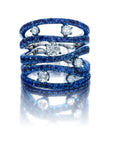 Blue Sapphire & Diamond Rio Cage Ring