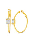 Graziela Gems - Diamond Large Single Ascension Illusion Hoop Earrings - Yellow Gold